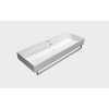 GSI Kube X 120x47 Wall Mounted 1 Tap Hole Basin Gloss White