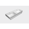 GSI Kube X 120x47 Double Wall Mounted 1 Tap Hole Basin Gloss White