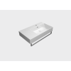 GSI Kube X 800x470mm Basin With Left Hand Ledge 1 Tap Hole White