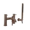 Just Taps Vos Deck Mounted Bath Shower Mixer Tap with Shower Kit Brushed Bronze
