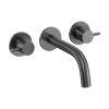 Just Taps Vos 3 hole wall mounted 200mm spout bath/basin mixer Brushed Black