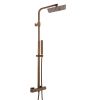 Just Taps HIX Thermostatic bar valve with 2 outlets, and multifunction shower handle Brushed Bronze