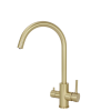 Wash Water WRO330 RO Unit - 400lpd (3.3ltr Tank in 20secs) - 3in1 Kitchen Tap - Brushed Brass Light