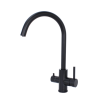 Wash Water 3in1 Round Neck Kitchen Tap - Matt Black c/w C30 Water Filter