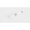 GSI Pura 142 x 46 Wall Mounted 1 Tap Hole Double Basin White