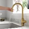 Clearwater Amelio Sensor Single Lever Kitchen mixer Tap with Pull-out Spray Brushed Brass