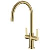 Clearwater Auva C Spout Kitchen mixer Tap Brushed Brass