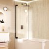 Crosswater Asura 8mm Hinged Bath Screen 900mm Matt Black