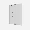 Crosswater Asura 8mm Bath Screen with hinged panel and access door 1200 Brushed Nickel