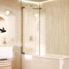 Crosswater Asura 8mm Hinged Bath Screen 900mm Brushed Nickel