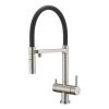 Clearwater Bellatrix filter Kitchen mixer Tap Brushed Nickel / Black Hose