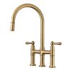 Clearwater Broadway Pull Out Bridge Kitchen mixer Tap Brushed Brass