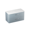 Britton Camberwell 1000mm Unit Dusty Blue with Carrara Marble Worktop