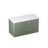 Britton Camberwell 1000mm Unit Earthy Green with Carrara Marble Worktop