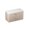Britton Camberwell 1000mm Unit Warm Beige with Carrara Marble Worktop