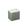 Britton Camberwell 600mm Unit Earthy Green with Carrara Marble Worktop