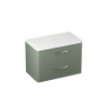 Britton Camberwell 800mm Unit Earthy Green with Carrara Marble Worktop