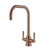 Clearwater Alzira U Spout Kitchen mixer Tap Brushed Copper