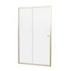 Crosswater Clear 6 Single Sliding Door with Side Panel Brushed Brass