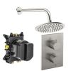 Crosswater Crossbox Shower Set 1 Brushed Nickel 200mm