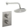 Crosswater Crossbox Shower Set 1 Brushed Nickel 200mm