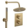 Crosswater Crossbox Shower Set 3 Brushed Brass 200mm