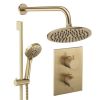 Crosswater Crossbox Shower Set 4 Brushed Brass 200mm