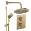 Crosswater Crossbox Shower Set 4 Brushed Brass 300mm