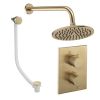 Crosswater Crossbox Shower Set 7 Brushed Brass 200mm