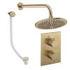 Crosswater Crossbox Shower Set 7 Brushed Brass 300mm