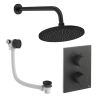 Crosswater Crossbox Shower Set 7 Matt Black 300mm