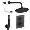 Crosswater Crossbox Shower Set 9 Matt black 300mm