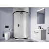 Crosswater Clear 6 Quadrant Single Door 1200x800mm Matt Black