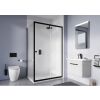 Crosswater Clear 6 Single Sliding Door & Side Panel Matt Black