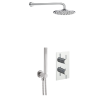 Just Taps Round Thermostat with Overhead Shower and Fixed Shower Handle