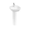 Britton Curve2 450 x 450mm 1 Tap Hole Basin with full pedestal Gloss White