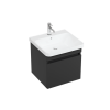 Britton Dalston 500mm Unit Matt Grey with 1 Tap Hole Basin White