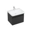 Britton Dalston 600mm Unit Matt Grey with 1 Tap Hole Basin White