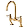 Clearwater Dephini Bridge Kitchen mixer Tap Artisan Brass
