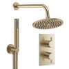 Crosswater Design Shower Set 3 Brushed Brass 200mm