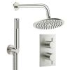 Crosswater Design Shower Set 3 Brushed Nickel 200mm