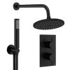 Crosswater Design Shower Set 3 Matt Black 200mm