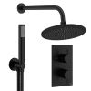 Crosswater Design Shower Set 3 Matt Black 300mm