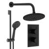 Crosswater Design Shower Set 4 Matt Black 200mm