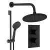 Crosswater Design Shower Set 4 Matt Black 300mm