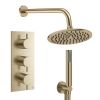 Crosswater Design Shower Set 7 Brushed Brass 200mm