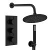 Crosswater Design Shower Set 7 Matt Black 300mm