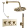Crosswater Design Shower Set 8 Brushed Brass 200mm