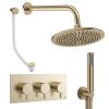 Crosswater Design Shower Set 8 Brushed Brass 300mm