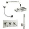 Crosswater Design Shower Set 8 Brushed Nickel 200mm